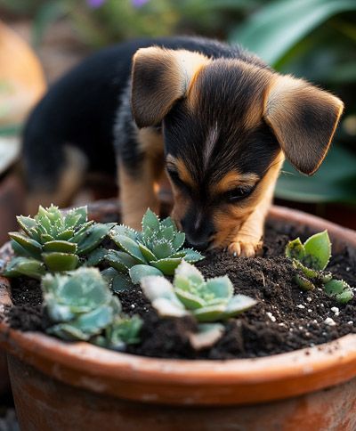 Image de plantes d'intérieur non toxiques pour animaux de compagnie, comme le palmier areca et le fittonia.